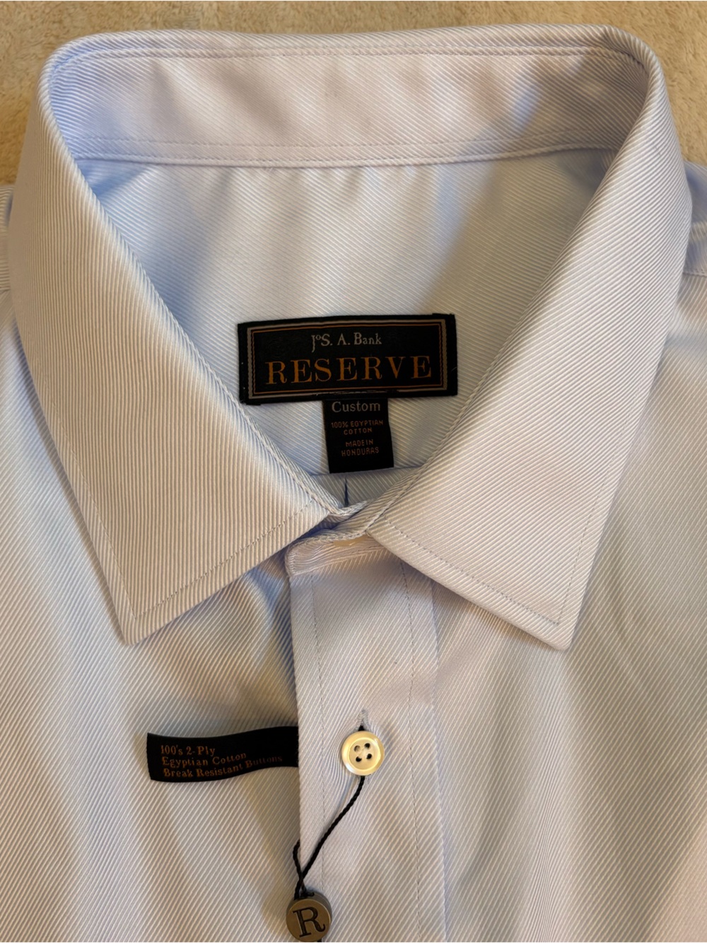 Jos. A. Bank Reserve Light Blue Twill Dress Shirt NWT 18.5 x 36